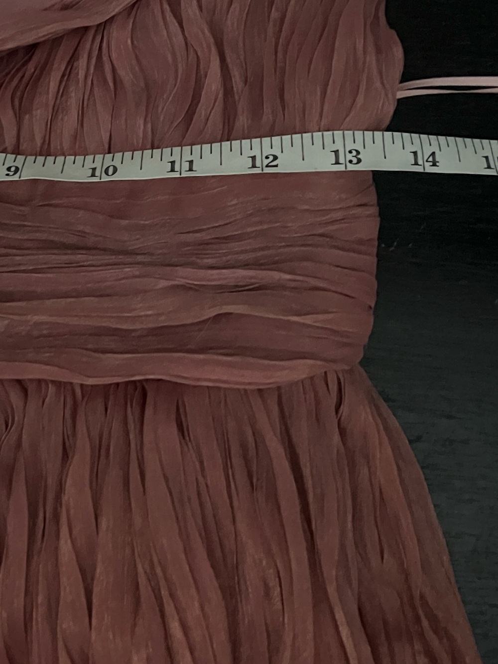 Meghan LA Rosa Tiered Dress Dusty Rose Crinkle Chiffon Boho Romantic Size 4/S - Picture 8 of 10